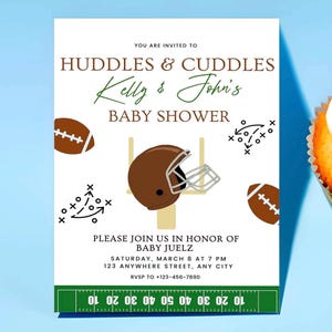 Fußball-Babyparty-Digitale Einladung | Sport-Themed Babyparty einladen | Personalisierte Baby Shower Karte