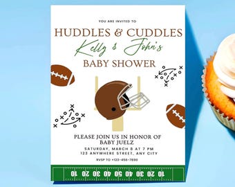 Invito digitale per baby shower a tema football / Invito per baby shower a tema sportivo / Biglietto personalizzato per baby shower