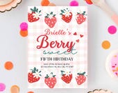 Berry happy birthday invitation | strawberry invite | girls birthday party