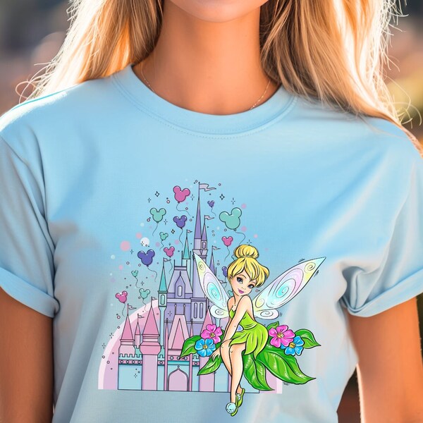 Tinker Bell Fairy Castle Shirt, Tinker Bell Fan Shirt, Tinkerbell Birthday Gift, Disney World Family Shirt, Disneyland Trip, Disney Shirt