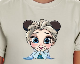 Disney Princess Shirt: Frozen Elsa Chibi - Family Matching Style, Disneyland Shirt, Disneyworld Shirt, Disney Family Matching Shirt
