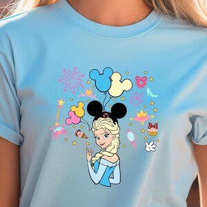 Frozen Elsa Shirt, Disney Princess Snacks and Balloons Shirt, Perfect Matching Shirt, for Disney Trip, Birthday Gift for Frozen Fans