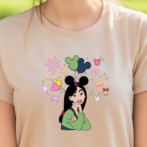 Mulan Shirt, Princess Snacks and Balloons Shirt, Perfect Matching Shirt, for Vacation Trip, Birthday Gift for Mulan