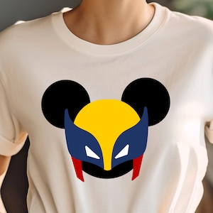 Wolverine in Mouse Ears Shirt, X-Men-Inspired Shirt, PerfectHer Gift, Ideal for Family Vacation, Unisex X-Men Style Shirt