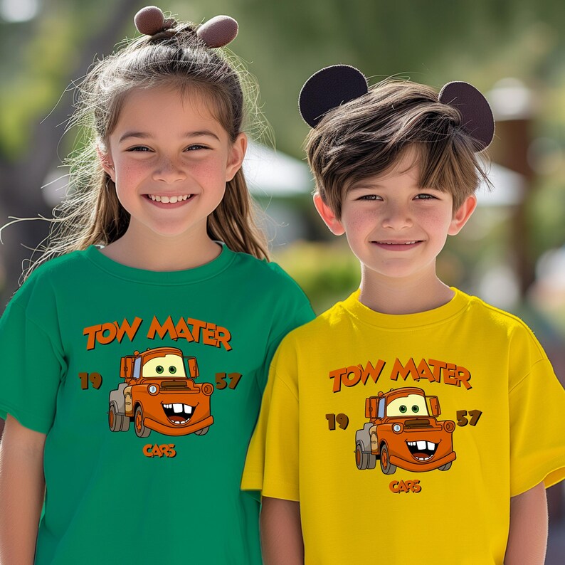 a couple of kids standing next to each other