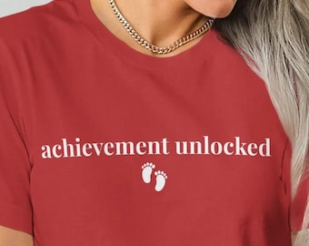 Achievement Unlocked Shirt, Gamer Pregnancy Announcement Tee, Video Game Baby Reveal, Maternity Shirt, Pregnancy Announcement Expecting Tee