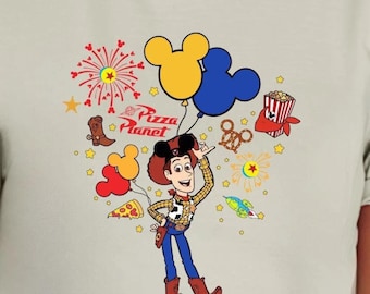 Woody Shirt, Toy Story Snacks and Balloons Shirt, Toy Story Woody, Perfect Matching Shirt, for Disney Trip, Birthday Gift for Toy Story Fans