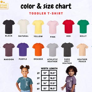 a child's t - shirt with different colors and sizes