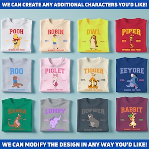 Winnie the Pooh Varsity Shirt, Robin, Lumpy & Piglet, Vacation Trip Shirt, Roo Rabbit Tiger Eeyore, PoohHer Gift, Disney Disneyland Shirt