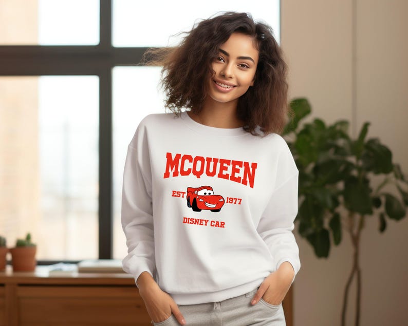 Lightning McQueen Sweatshirt: Cars Movie Hoodie in Multiple Colors, Disneyland Shirt, Disneyworld Shirt, Disney Family Matching Shirt image 4