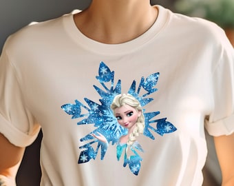 Frozen Elsa Shirt: Disney Princess Design in Multiple Sizes, Disneyland Shirt, Disneyworld Shirt, Disney Family Matching Shirt