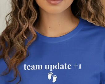 Team Update Plus One Shirt, Gamer Pregnancy Announcement Tee, Baby Reveal T-Shirt, Maternity Shirt, Pregnancy Announcement Expecting Tee