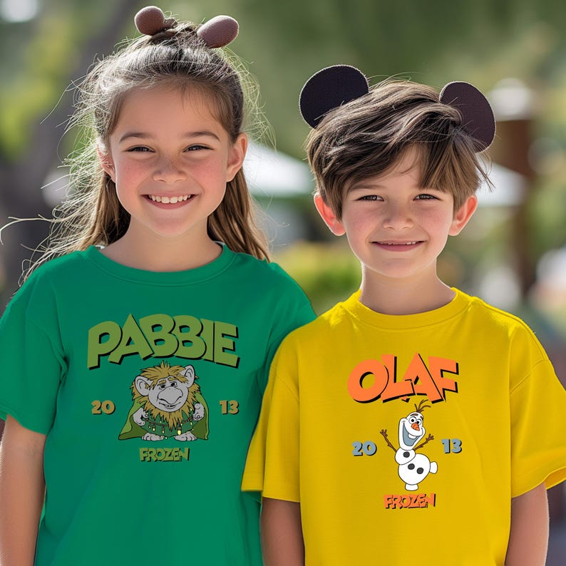 a couple of kids standing next to each other