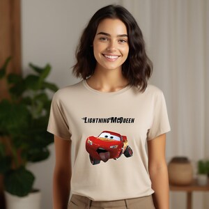 Cars Speeding to Fun T-shirt, Birthday Gift for Disney Fan, Disneyland Trip Family Shirt, Lightning McQueen Tee, Original Cars Movie Fun Tee image 2