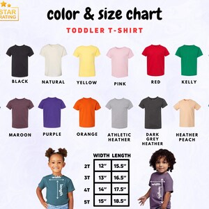 a child's t - shirt with different colors and sizes