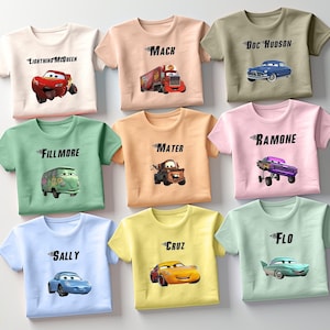 Cars Speeding to Fun T-shirt, Birthday Gift for Disney Fan, Disneyland Trip Family Shirt, Lightning McQueen Tee, Original Cars Movie Fun Tee image 1