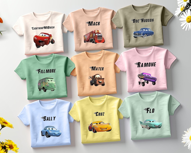 Cars Speeding to Fun T-shirt, Birthday Gift for Disney Fan, Disneyland Trip Family Shirt, Lightning McQueen Tee, Original Cars Movie Fun Tee image 1