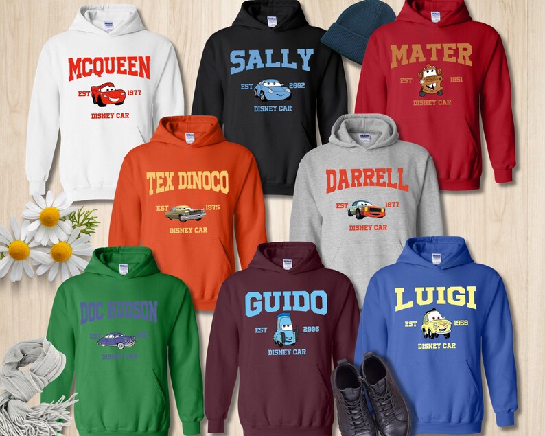 Lightning McQueen Sweatshirt: Cars Movie Hoodie in Multiple Colors, Disneyland Shirt, Disneyworld Shirt, Disney Family Matching Shirt image 2