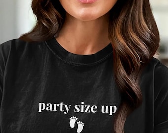 Party Size Up Shirt, Gamer Pregnancy Reveal Tee, Video Game Baby Announcement Shirt, Maternity Tee, Pregnancy Announcement Expecting Tee