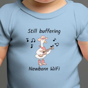 WiFi Funny Tech Baby Bodysuit Still Buffering, Gamer Design (Newborn-24M, Soft Cotton, Unisex Baby Gift)