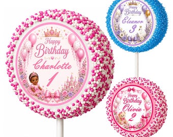 Personalized Baby Girl Birthday Cake Pops | Custom Cake Pops | Name & Age | Party Favors