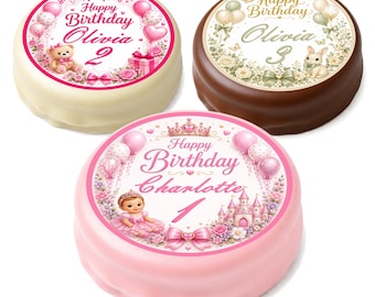 Personalized Baby Girl Birthday Oreos | Birthday Cookies | Custom Name & Age | Party Favors