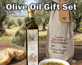 Olive Oil Gift Set – Sicilian Extra Virgin Olive Oil with Bread Dipping Spices | EVOO Tasting Set | Housewarming Gift