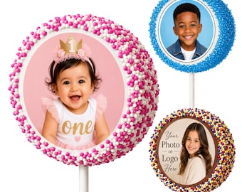 Custom Photo Cake Pops | Personalized Edible Image Cake Pops | Picture Cake Pops | Birthday Party Favors | Custom Logo Pops