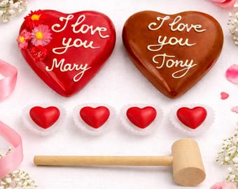 Chocolate Heart Gift Set – Handmade Smash Hearts with Surprise Message & 4 Free Truffles