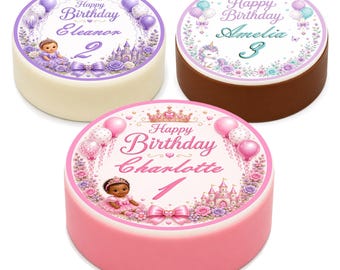 Personalized Baby Girl Chocolate Covered Oreos | Custom Name & Age | First Birthday Party Favors