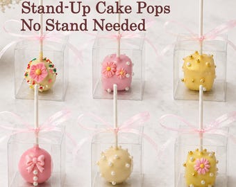Designer Cake Pops Set – Luxury Stand-Up Party Favor Gift Box (6, 12, 24)