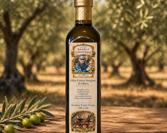 Sicilian Extra Virgin Olive Oil, Cold Pressed, Unfiltered, Italian Olive Oil, Small Batch, Single Grove EVOO