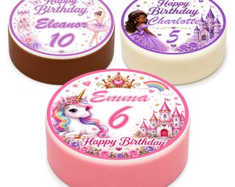 Personalized Girls Birthday Chocolate Covered Oreos | Custom Name & Age Party Favors