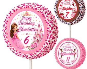Personalized Girls Birthday Cake Pops | Custom Name & Age | Birthday Party Favors