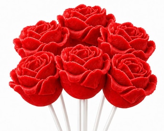 Rose Cake Pops Set Vanilla Party Favor Gift Edible Flower Bouquet Option