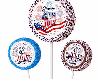 4th of July Cake Pops – Patriotic Party Favors & Red White Blue Treats
