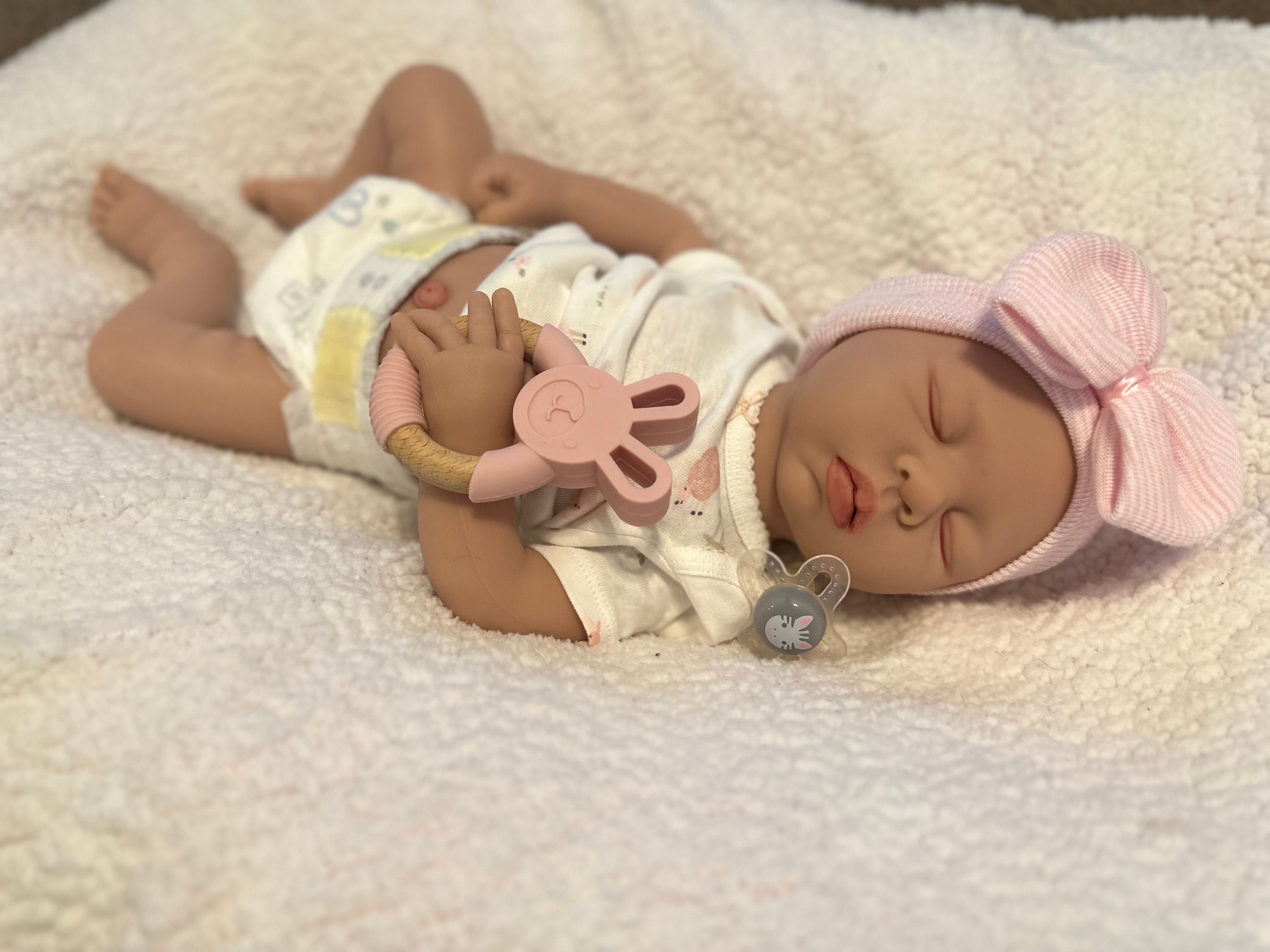 45CM Newborn Full Silicone Baby Boy Doll Reborn Sleeping Soft Cuddly Body  3D Skin with Visible Veins Handmade Doll