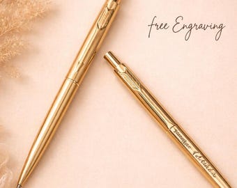 Personalisierte gravierte Parker Classic Gold mit Goldverzierung Kugelschreiber