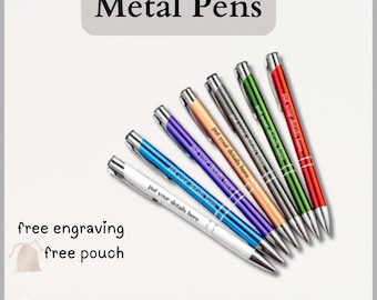 Bolígrafos metálicos grabados personalizados, regalos promocionales, corporativos y personalizados.