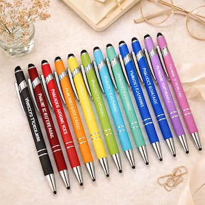 Canetas metálicas personalizadas com gravação e ponta stylus - Brindes promocionais personalizados para empresas.