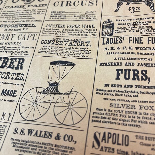 Newspaper Print Bags Etsy