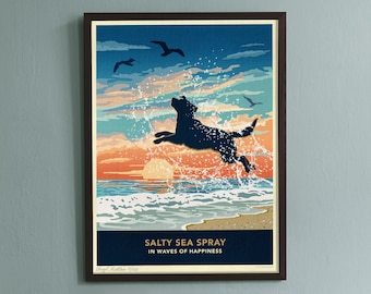 Limited Edition Seaside Labrador Dog Art Print