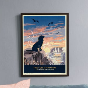 Limited Edition Coastal Spaniel Dog Art Print