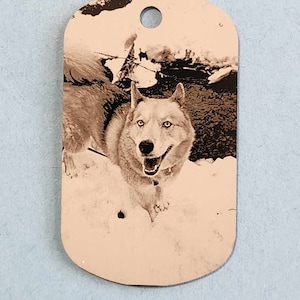 Laser Engraved Aluminum Tags, any image, front and back