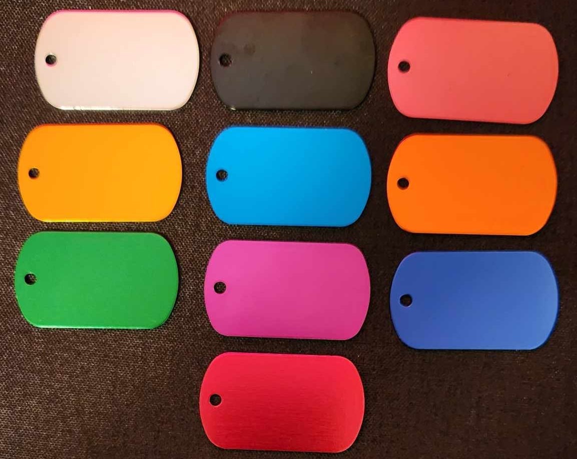20pcs Anodized Aluminum Blanks for Bracelet Making Laser Engraving Dog Name  Plate Stamping Blank Pet ID Tags With Two Holes