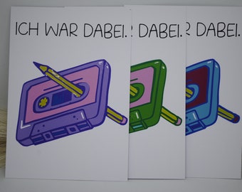 Carte Postale "Cassette" | carte de voeux | Rétro | cassette | enfance | années 90