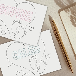 Postkarte "Baby", Geburt, Name, Individuell, Eltern, Mama, Mutter