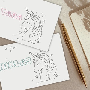 Postkarte "Einhorn", Grußkarte, Personalisierbar, Individuell, Kind, Name, Geburtstag, Geburt