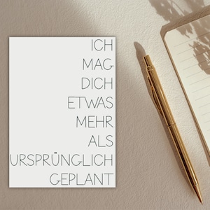 Postkarte "Ein bisschen mehr", Grußkarte, Liebesgrüße, Liebe, Beziehung, Geständnis