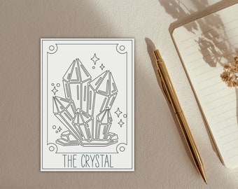 Postkarte Tarot "Kristall", Grußkarte, Kristall, Crystal, Tarotkarte, Witchy, Spooky